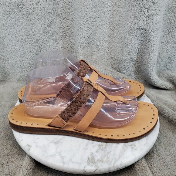 UGG Shoes Womens Size 11 Brown Leather Audra Thong Sandals - Picture 4 of 9